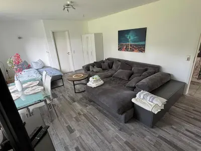 Ein Sitzbereich in der Unterkunft Wohlfühloase Berlin Mahlsdorf