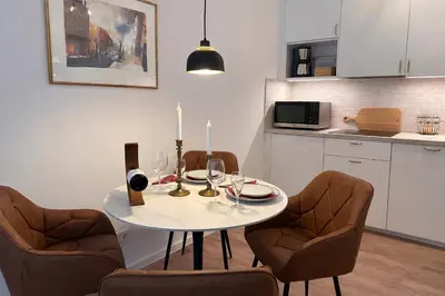 Küche/Küchenzeile in der Unterkunft Apartment mit Seeblick Ruppinersee