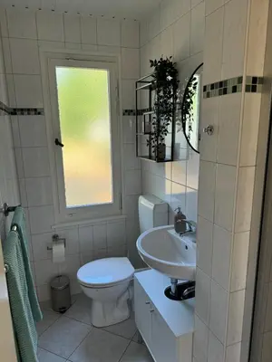 Ein Badezimmer in der Unterkunft Feriendorf Seddiner See - Bungalow 1