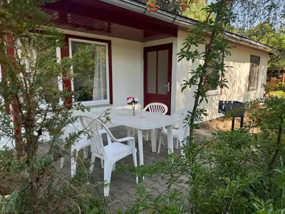 Ein Garten an der Unterkunft Feriendorf Seddiner See - Bungalow 1