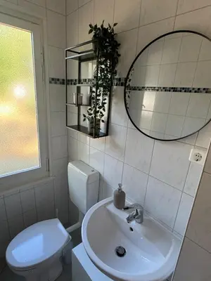 Ein Badezimmer in der Unterkunft Feriendorf Seddiner See - Bungalow 1