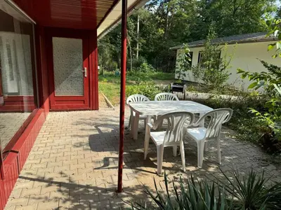 Ein Garten an der Unterkunft Feriendorf Seddiner See - Bungalow 4