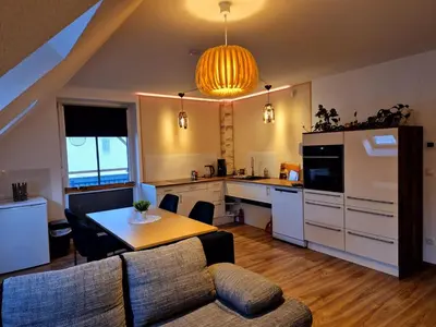Küche/Küchenzeile in der Unterkunft Ferienwohnung Sunny 2