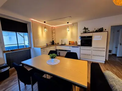Küche/Küchenzeile in der Unterkunft Ferienwohnung Sunny 2