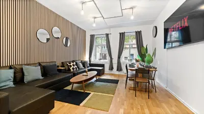 TV/Unterhaltungsangebot in der Unterkunft Design Suite - Sauna & zentral - 75 QM