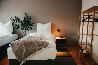 Ein Bett oder Betten in einem Zimmer der Unterkunft Gemütliche 2-Zimmer-Wohnung in Fürstenwalde an der Spree