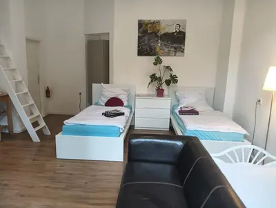 Ein Sitzbereich in der Unterkunft Studio Apartments Alfred A1