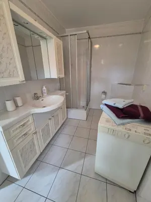 Ein Badezimmer in der Unterkunft Am Storchennest