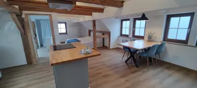 Küche/Küchenzeile in der Unterkunft Wustermark Ferienwohnung Dorfanger 8