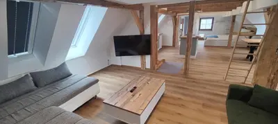 TV/Unterhaltungsangebot in der Unterkunft Wustermark Ferienwohnung Dorfanger 8