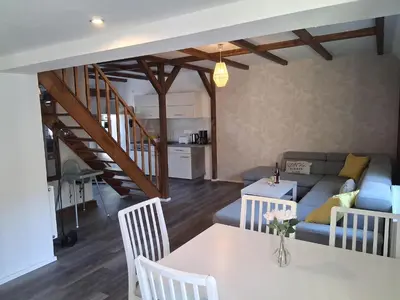 Ein Sitzbereich in der Unterkunft Haus Möhtlitz