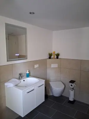 Ein Badezimmer in der Unterkunft Haus Möhtlitz