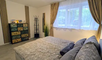 Ein Bett oder Betten in einem Zimmer der Unterkunft Osterspezial Wohlfühloase am schönen Scharmützelsee