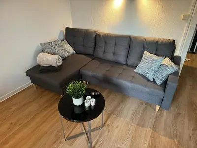 Ein Sitzbereich in der Unterkunft Feriendorf Seddiner See - Bungalow 2