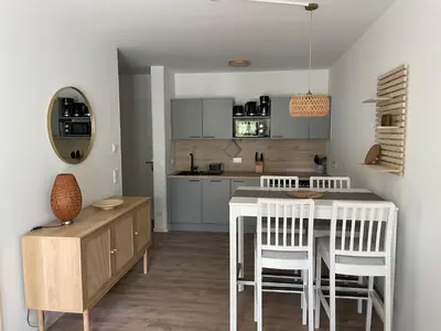 Küche/Küchenzeile in der Unterkunft Ruppiner Seeblick Ferienwohnungen