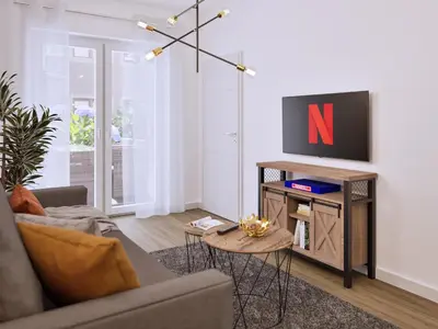 TV/Unterhaltungsangebot in der Unterkunft Ferienwohnung Sonnenufer Residenz am See in Neuruppin