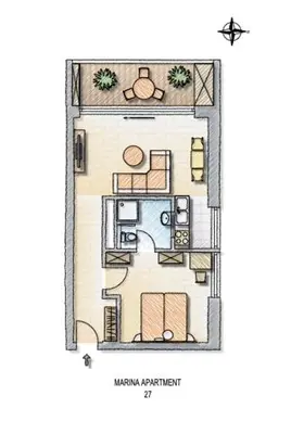 Grundriss der Unterkunft Marina Apartment am See mit Pool und Sauna