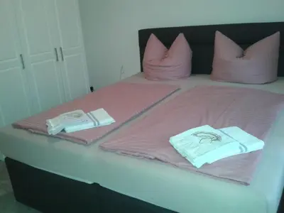 Ein Bett oder Betten in einem Zimmer der Unterkunft Holiday apartment on Grimnitzsee