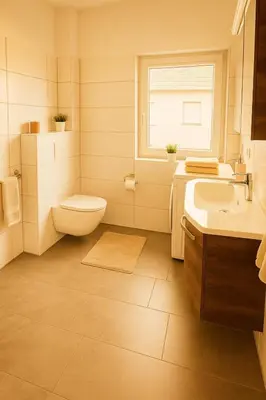 Ein Badezimmer in der Unterkunft Wohnen am See
