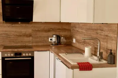 Küche/Küchenzeile in der Unterkunft Design-Apartment Babelsberg