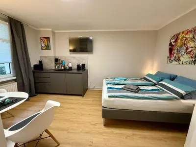 Ein Sitzbereich in der Unterkunft Entspanntes Studio Friedenau