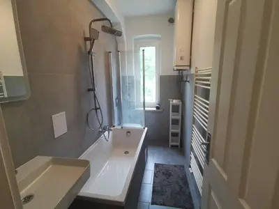 Ein Badezimmer in der Unterkunft Apartmenthaus in Rüdersdorf