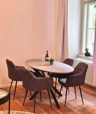 Ein Sitzbereich in der Unterkunft Stylisches City-Apartment High End