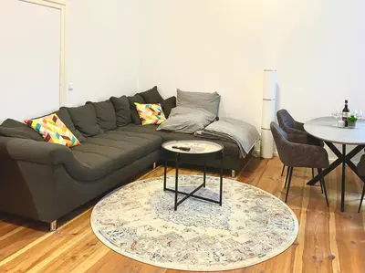 Ein Sitzbereich in der Unterkunft Stylisches City-Apartment High End
