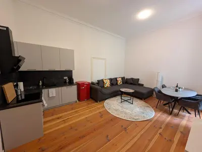 Küche/Küchenzeile in der Unterkunft Stylisches City-Apartment High End