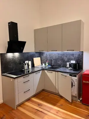 Küche/Küchenzeile in der Unterkunft Stylisches City-Apartment High End