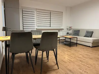 Ein Sitzbereich in der Unterkunft LuxusCityApartment
