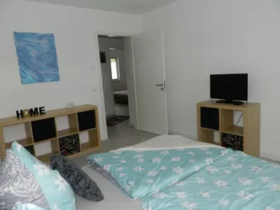 Ein Bett oder Betten in einem Zimmer der Unterkunft Ferien Nähe Krüpelsee und Berlin