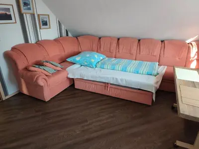 Ein Sitzbereich in der Unterkunft Krämer-Bude