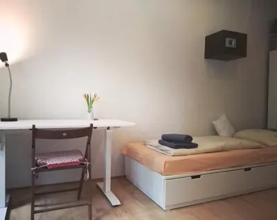 Ein Bett oder Betten in einem Zimmer der Unterkunft Dein Zimmer bei der Spree