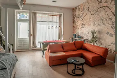 Ein Sitzbereich in der Unterkunft NEW! Exceptional design loft in a TOP location