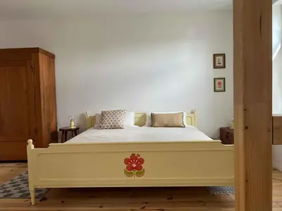 Ein Bett oder Betten in einem Zimmer der Unterkunft Forsthaus Barsdorf