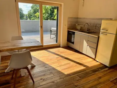 Küche/Küchenzeile in der Unterkunft okoTime - Studio mit Dachterrasse