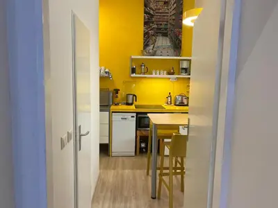 Küche/Küchenzeile in der Unterkunft Happy Store - zentral, orginell, gemütlich