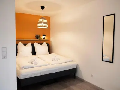 Ein Bett oder Betten in einem Zimmer der Unterkunft Cozy studio 15 minutes from Bad Saarow thermal bath