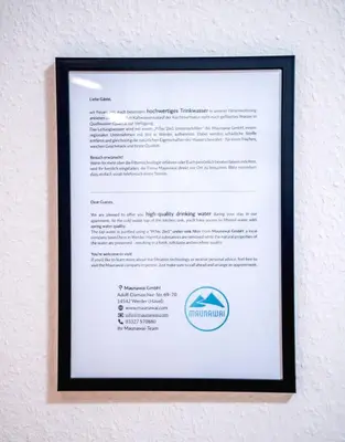 Ein Zertifikat, Auszeichnung, Logo oder anderes Dokument, das in der Unterkunft Stilvolles Apartment mit Terrasse in Werder ausgestellt ist