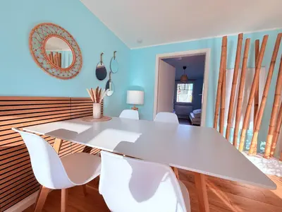 Ein Sitzbereich in der Unterkunft Ferienhaus Sanibel mit Kaminofen