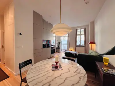 Küche/Küchenzeile in der Unterkunft Chic Boutique Studio with Balcony in Prenzlauer Berg
