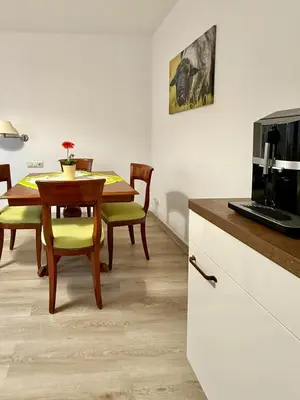 Küche/Küchenzeile in der Unterkunft Schlösschen am Rhinufer