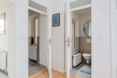 Ein Badezimmer in der Unterkunft Modernes Apartment im Holländischen Viertel