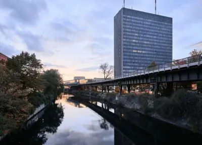 Blick auf einen Fluss in der Nähe der Ferienwohnung