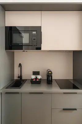 Küche/Küchenzeile in der Unterkunft Homaris Rummelsburg Studios