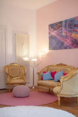 Ein Sitzbereich in der Unterkunft Villa Falkensee - Berlin West Design Boutique Apartments Ferienwohnung