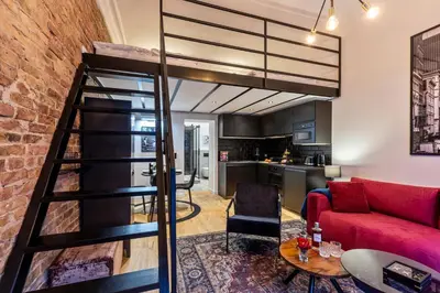 Ein Sitzbereich in der Unterkunft FABEL Apartments am Hbf