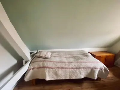 Ein Bett oder Betten in einem Zimmer der Unterkunft Urlaubsidylle Friedrichswalde
