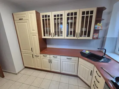 Küche/Küchenzeile in der Unterkunft Monteurzimmer 6 mit Seeblick